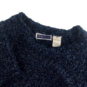 Erika II & CO. Womens 3XL XXXL Blue Teddy Long Sleeve‎ Pullover Sweater